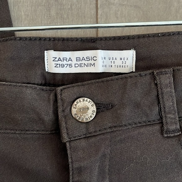 ZARA Z1975 Charcoal Grey Skinny Denim Pin-tuck Zipper Detail, Size 10 - Picture 6 of 6